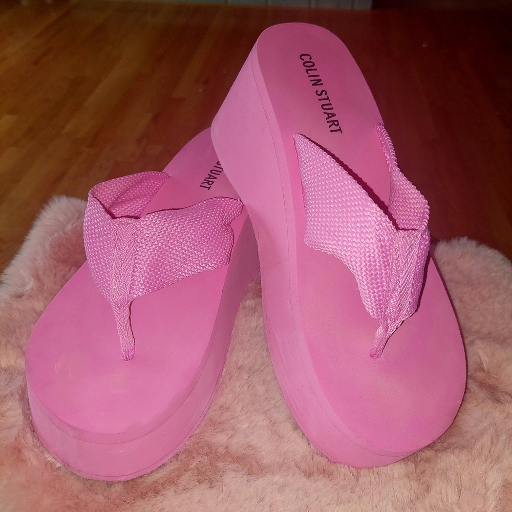 Colin Stuart Pink Platform Sandals